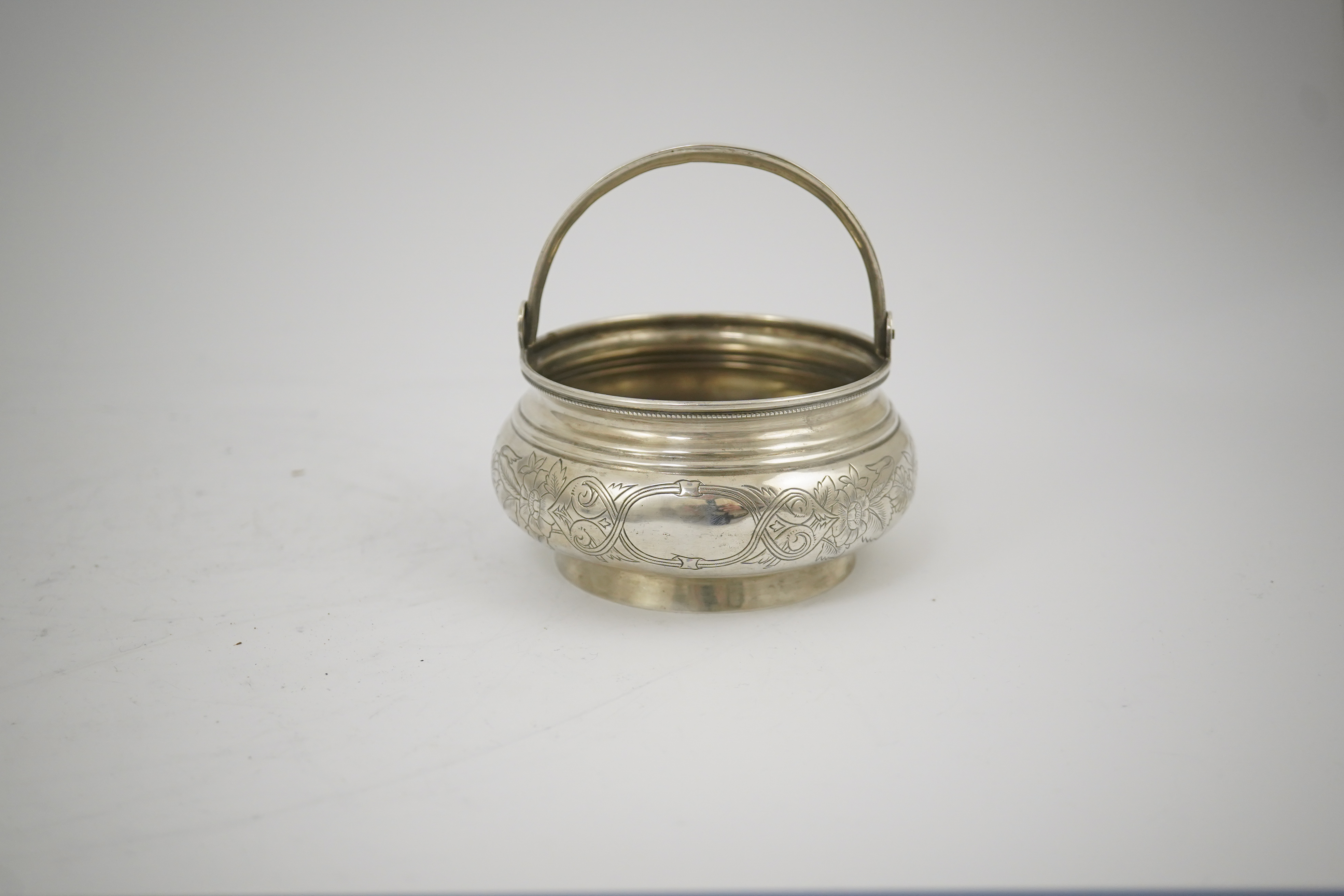 A late 19th century Russian 84 zolotnik silver bonbon basket, assay master Anatoly Artsibashov, master Andrei Adler?